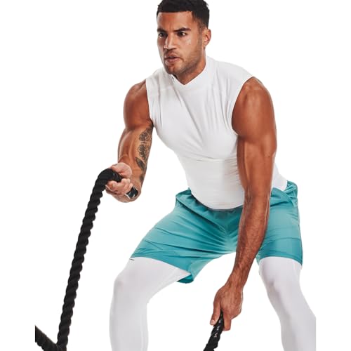 Under Armour HeatGear Armour Compression Sleeveless Mock Top Medium White/Black Men