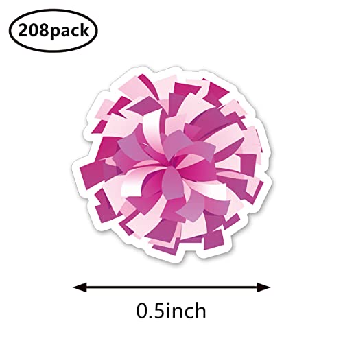Cheerleader Planner Stickers - 208 Pack, 0.5 Inch for Scrapbooking