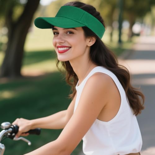 Adjustable Sun Visor Hat for UV Protection - One Size Green