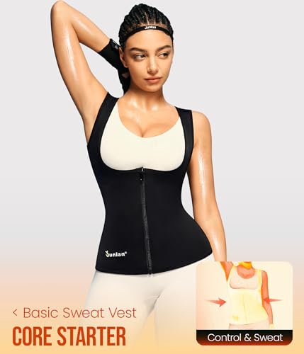 Women’s Sauna Suit Vest Waist Trainer - Lightweight Zipper Sweat Tank Top