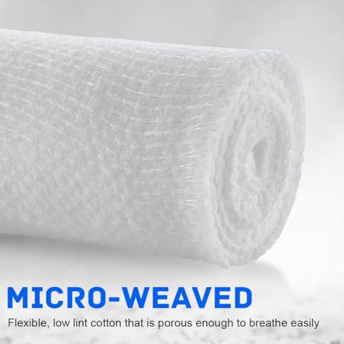 12 Pack Cotton Gauze Bandage Rolls for Wound Dressing & Support - 6cm x 4m