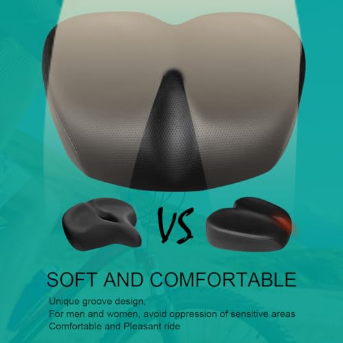 Oversized Padded Bicycle Saddle - Comfortable Bike Seat for Road & Mountain Bikes