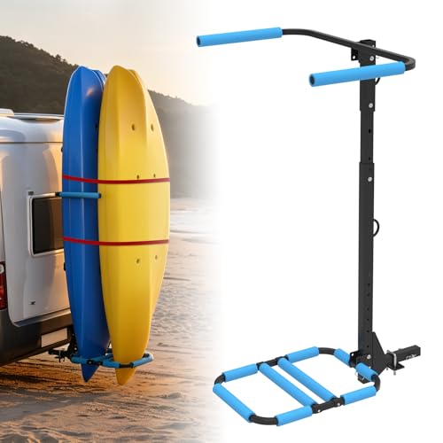 Upgraded RV Hitch Mount Kayak Rack for 2 Kayaks - 12 FT