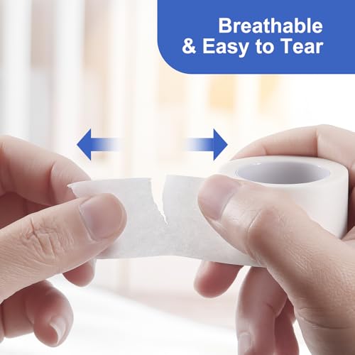 Medical Tape - 12 Rolls, 1" x 10 Yards, Latex-Free, White
