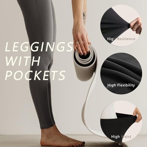 Diravo Women's Black Leggings 4-Pack, Large-X-Large, Tummy Control, Soft Lined Yoga & Workout Pants
