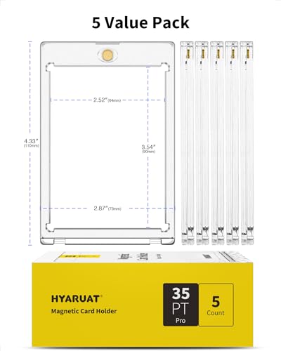 35PT Magnetic Card Holders - 2.52x3.54in, 5 Pack Clear White