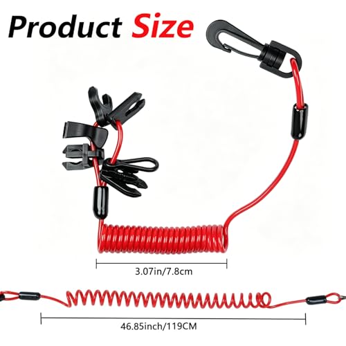 Universal Boat Safety Lanyard Kill Switch with 7 Keys