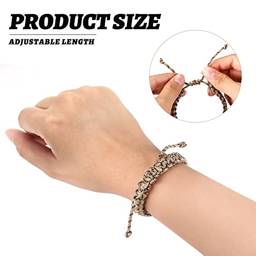 Adjustable Paracord Bracelet Set for Men and Boys - Camo & Black