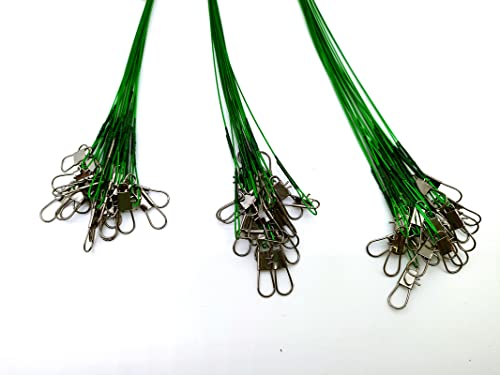 60Pcs Fishing Wire Leaders with Swivels - 3 Sizes for Freshwater & Saltwater