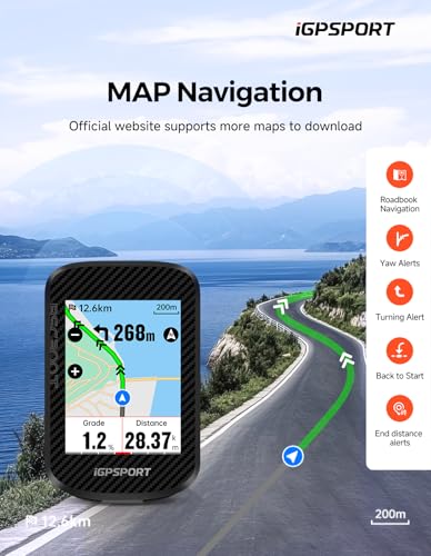 Wireless Bike Computer GPS with Touch Screen & Offline Map - BSC300T