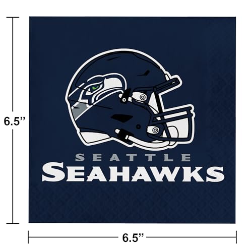 Seattle Seahawks Paper Plate and Napkin Party Kit - Serves 24