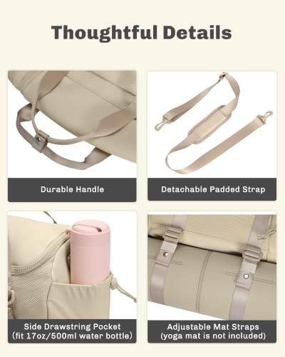 Hynes Eagle Small Camel Gym Bag with Wet-Dry Separation & Crossbody Strap
