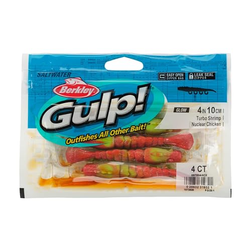 Saltwater Turbo Shrimp Soft Plastic Bait - 4" Nuclear Chicken