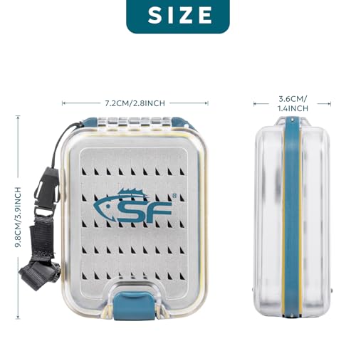 Waterproof Pocket Fly Fishing Box with Easy Grip Foam & Lanyard