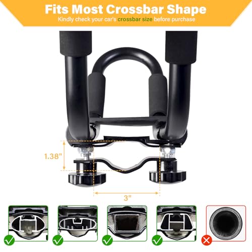 Kayak Roof Rack J-Bar Carrier - 2 Pairs Heavy Duty for 2 Kayaks