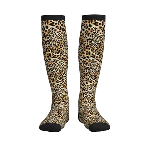 Wyayazh Leopard Print Crazy Fun Compression Socks - Unisex Knee High Support