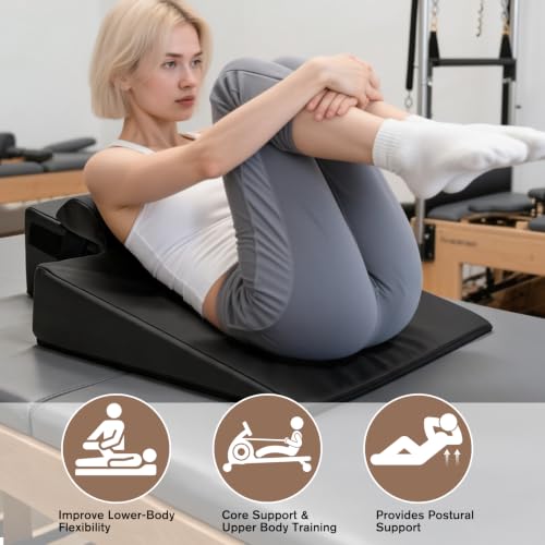 Yoga Wedge Cushion with Neck Support - 13.5° Incline for Exercises