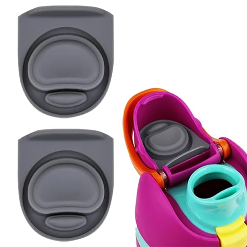 Silicone Replacement Stoppers for Water Bottles - 2 Pack, Gray