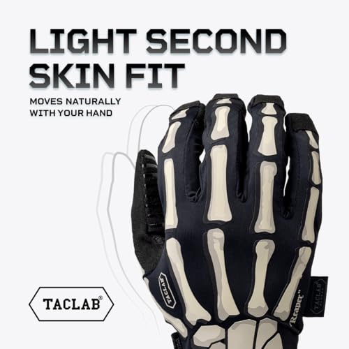 Reaper Skeleton Gloves - Lightweight, Anti-Slip, Large Dark