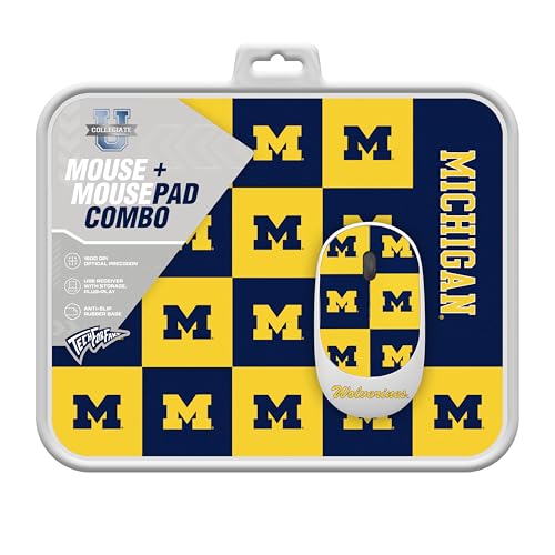 SOAR NHL Michigan Wolverines Wireless Mouse & Non-Slip Mouse Pad Set