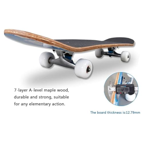 Sumeber Checkerboard Complete Skateboard for Beginners Kids & Adults 31''x8'' Maple Wood