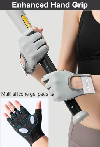 Workout Gloves for Women & Men - Full Palm Protection, Small Black