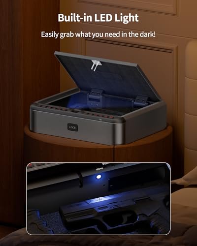 Biometric Gun Safe with Fingerprint & App Control - Quick Access Pistol Safe