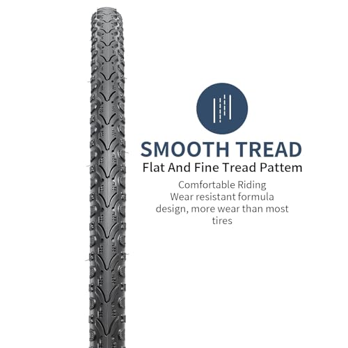 YunSCM 700x38C Bike Tires - Black 01 for Road, Gravel, Hybrid Bikes - 2 Pack