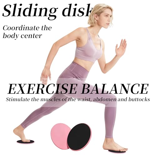 Core Sliders for Full Body Workout - Dual-Sided Exercise Discs - Purple