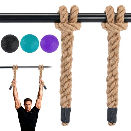 Heavy Duty Jute Rope Pull-Up Handles - Handcrafted Grip Training Equipment