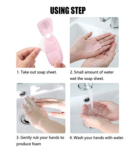 Portable Disposable Soap Paper Sheets - 50 Count - Pink