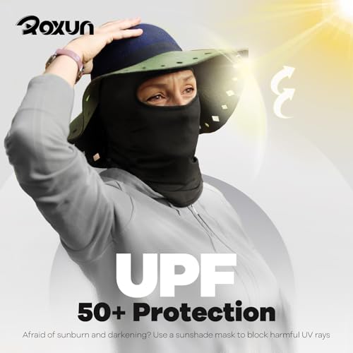 UV Protection Balaclava Ski Mask - Breathable Summer Face Cover - 2 Pack Black