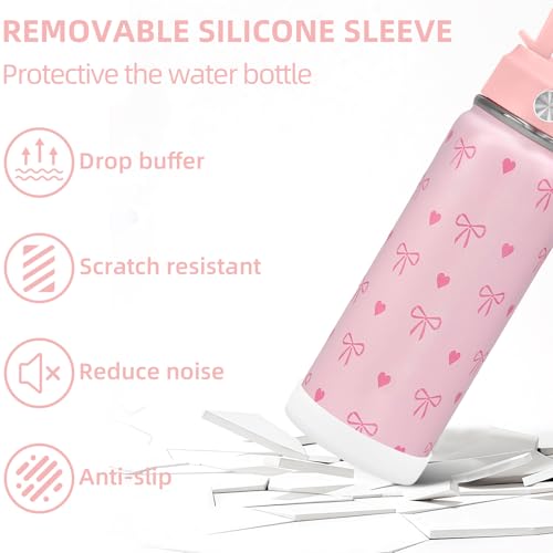 Straw Lid & Silicone Boot for Wide Mouth Water Bottles - Pink