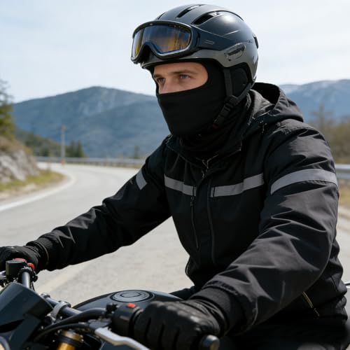 Full Face Ski Mask Balaclava - 2 Pack Black Neck Gaiter
