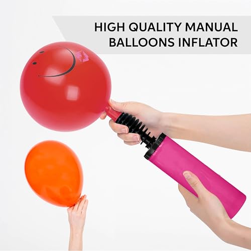 Dual-Action Balloon Hand Pump - Portable Air Inflator for Latex & Foil - Wine