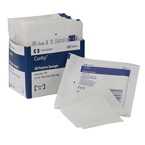 Curity Non-Woven All-Purpose Sponges - Sterile 4" x 4" (Pack of 50)