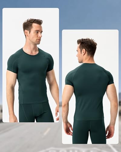 Men's Compression Shirt Short Sleeve Athletic Gym Workout Base Layer