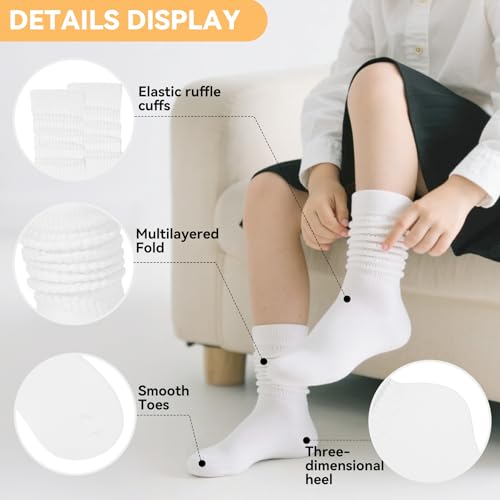 Toddler Knee High Socks for Girls - White, 2-3T