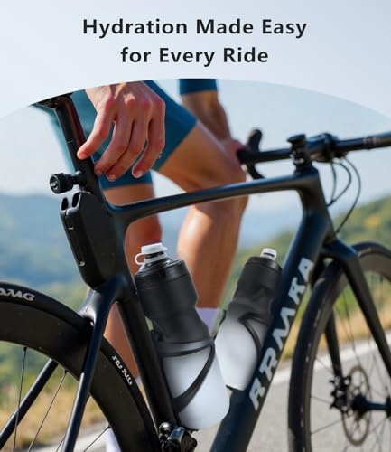 Bike Water Bottle Holder Matte Black Nylon Ultralight & Sturdy Cup