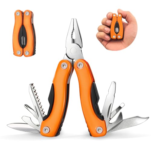 14-in-1 Mini Multitool Pliers - Stainless Steel Pocket Tool for EDC & Camping