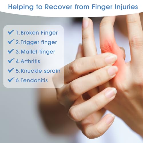 Trigger Finger Splints - 5PCS Thumb Brace for Pain Relief - Sky Blue, Skin Color, Light Pink, Rose Red, Dark Gray
