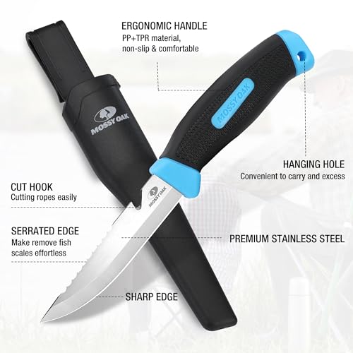 Mossy Oak 4" Fishing & Bait Knife with Protective Sheath