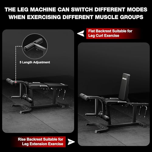 Leg Extension and Curl Machine - Adjustable Home Gym Equipment - Black/Classical