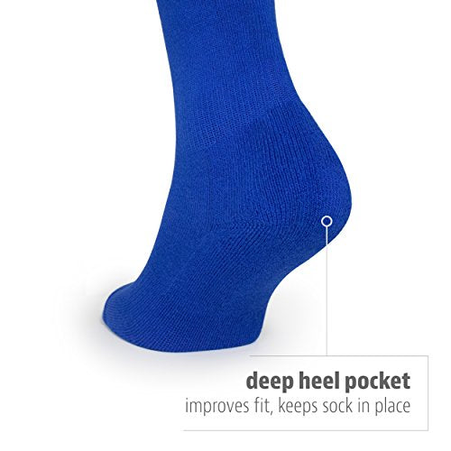 Athletic Over-the-Calf Baseball Socks - Moisture Wicking 2-Pack - Small, Black