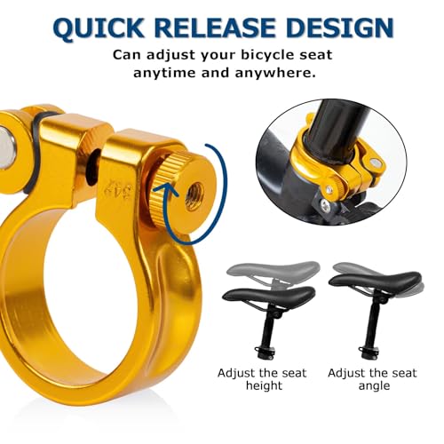 Bicycle Quick Release Seatpost Clamp - 28.6mm - Yellow
