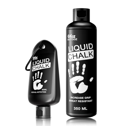 OUTTDOZ Liquid Chalk Set 12 oz & 2 oz Mess-Free Gym Chalk for Lifting & Climbing
