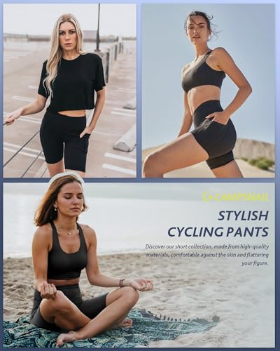High Waisted Biker Shorts with Pockets - 3/5/8 Inch Yoga & Gym Shorts