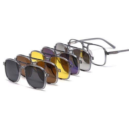 Chakralux Magnetic 5Pcs Clip-On Sunglasses Set for Men and Women – Polarized UV Protection Eyewear & Magnetic Eyeglasses Frames for Night Driving & Everyday Comfort