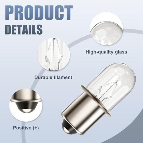 Flashlight Bulbs Replacement S6 Shape P13.5S Base - 2 Pack