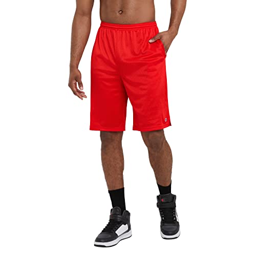 Men's Mesh Gym Shorts - Lightweight Athletic Shorts - Standard / Large / Crimson